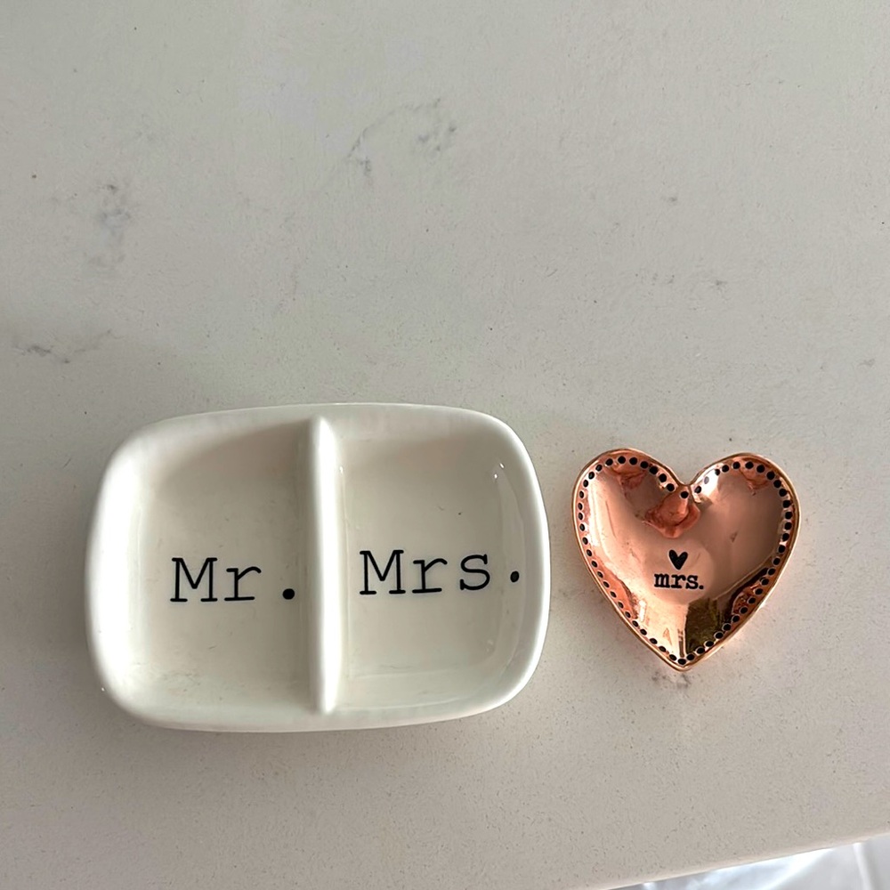 Mr. and Mrs. Jewelry Dish Set